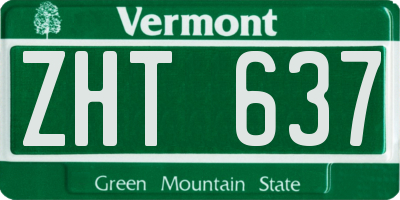 VT license plate ZHT637