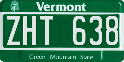 VT license plate ZHT638
