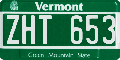 VT license plate ZHT653