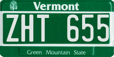 VT license plate ZHT655