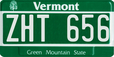VT license plate ZHT656