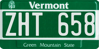 VT license plate ZHT658