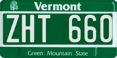 VT license plate ZHT660