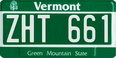 VT license plate ZHT661