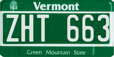 VT license plate ZHT663