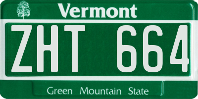 VT license plate ZHT664