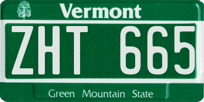 VT license plate ZHT665