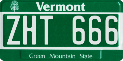 VT license plate ZHT666