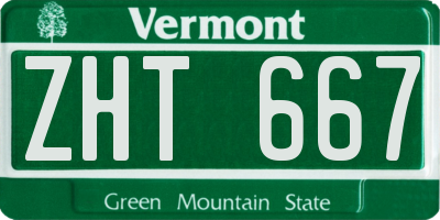 VT license plate ZHT667