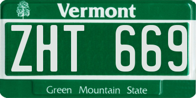 VT license plate ZHT669