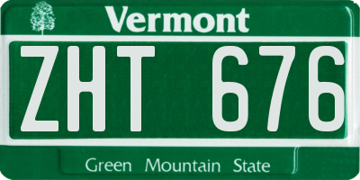 VT license plate ZHT676