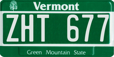 VT license plate ZHT677