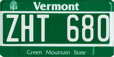 VT license plate ZHT680