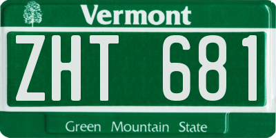 VT license plate ZHT681