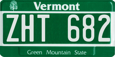 VT license plate ZHT682