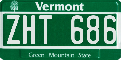 VT license plate ZHT686