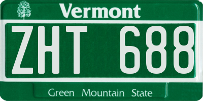 VT license plate ZHT688