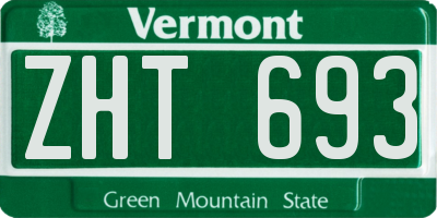 VT license plate ZHT693