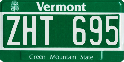 VT license plate ZHT695