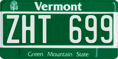 VT license plate ZHT699