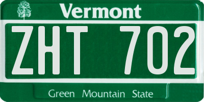 VT license plate ZHT702