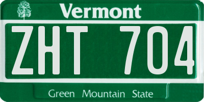 VT license plate ZHT704