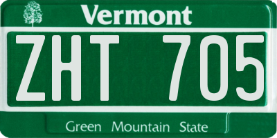 VT license plate ZHT705