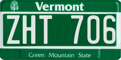 VT license plate ZHT706