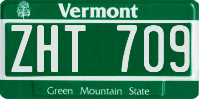 VT license plate ZHT709