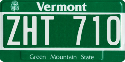 VT license plate ZHT710