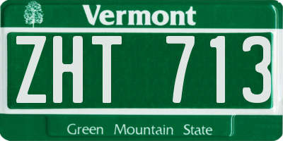 VT license plate ZHT713