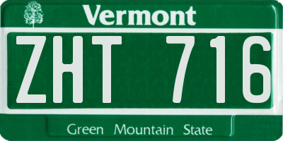 VT license plate ZHT716