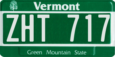 VT license plate ZHT717