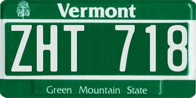 VT license plate ZHT718