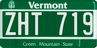 VT license plate ZHT719