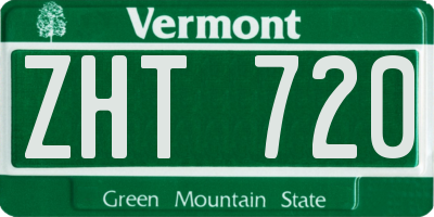 VT license plate ZHT720