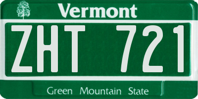 VT license plate ZHT721