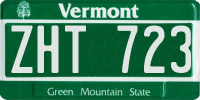 VT license plate ZHT723