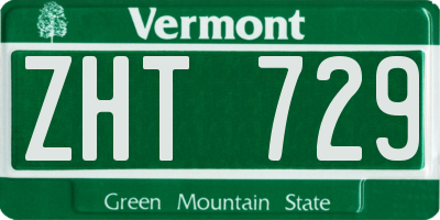 VT license plate ZHT729