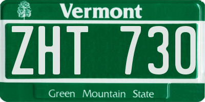 VT license plate ZHT730