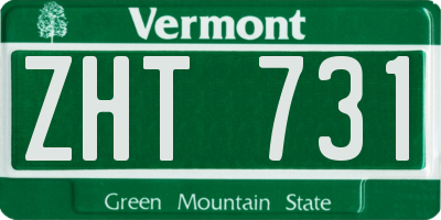 VT license plate ZHT731