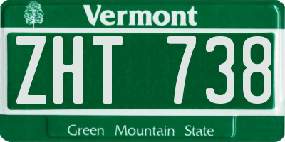 VT license plate ZHT738