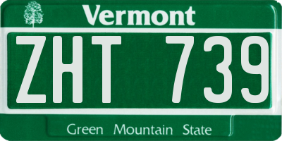 VT license plate ZHT739