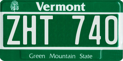 VT license plate ZHT740