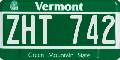 VT license plate ZHT742