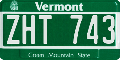 VT license plate ZHT743