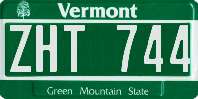 VT license plate ZHT744