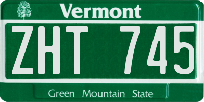 VT license plate ZHT745
