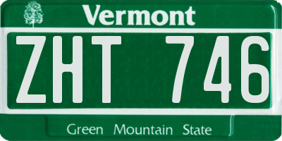 VT license plate ZHT746