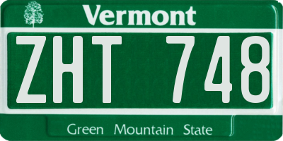 VT license plate ZHT748
